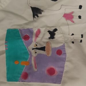 COPY - Must see! Please share! 80s / 90s grail! Hand painted cow / South wester…